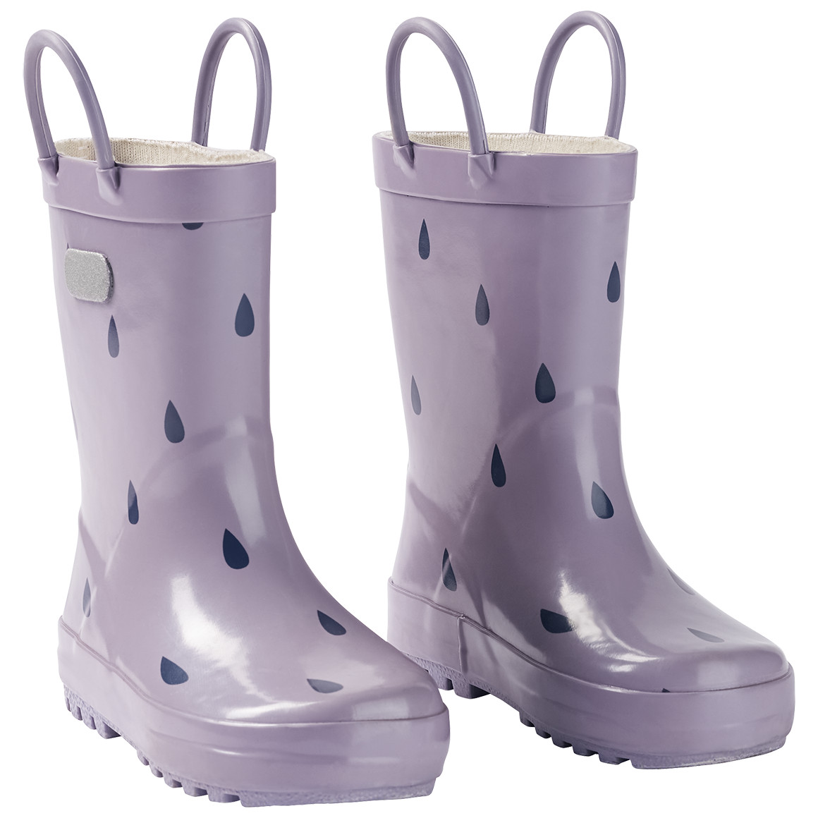 Baby Gummistiefel mit Regentropfen-Print helllila