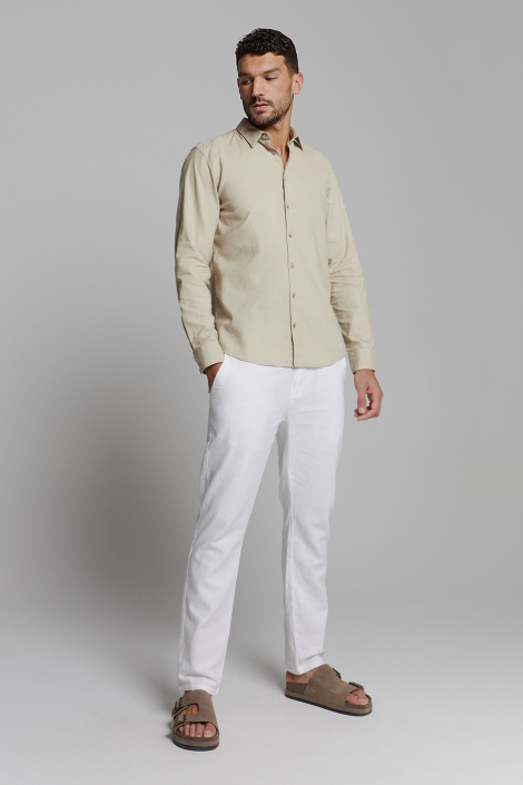 NO-EXCESS beige heren overhemd