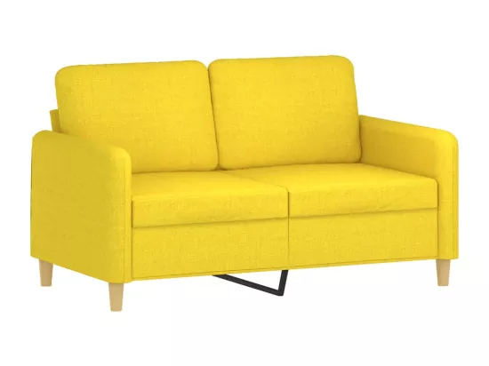 Ensemble de canapés 3 pièces avec coussins Jaune clair Tissu