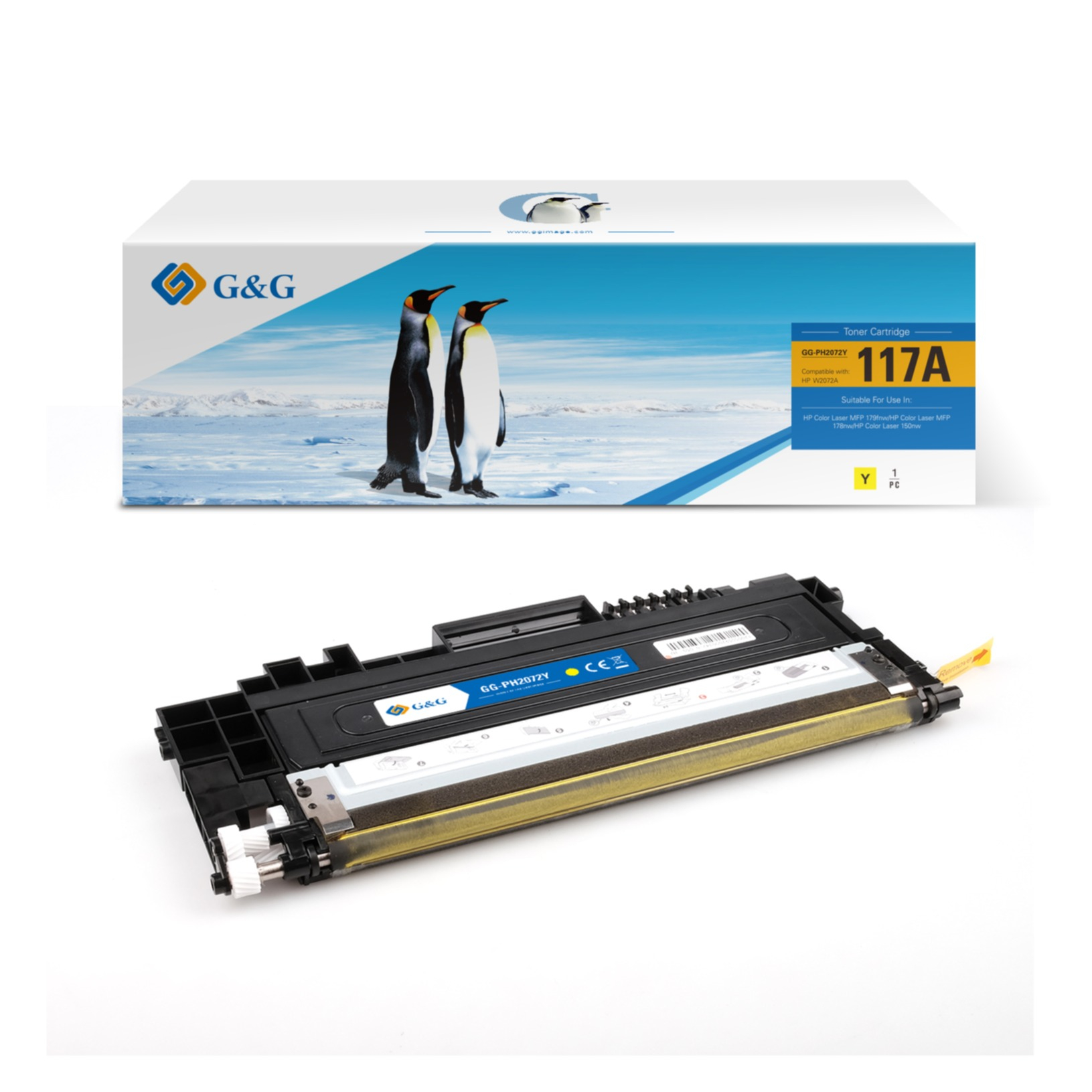 Ersetzt HP 117A Laser Toner Drucker Printer Tonerpatrone (700 Seiten) - Gelb