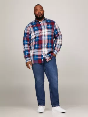 Camisa Oxford Plus com estampa Tartan e corte regular
