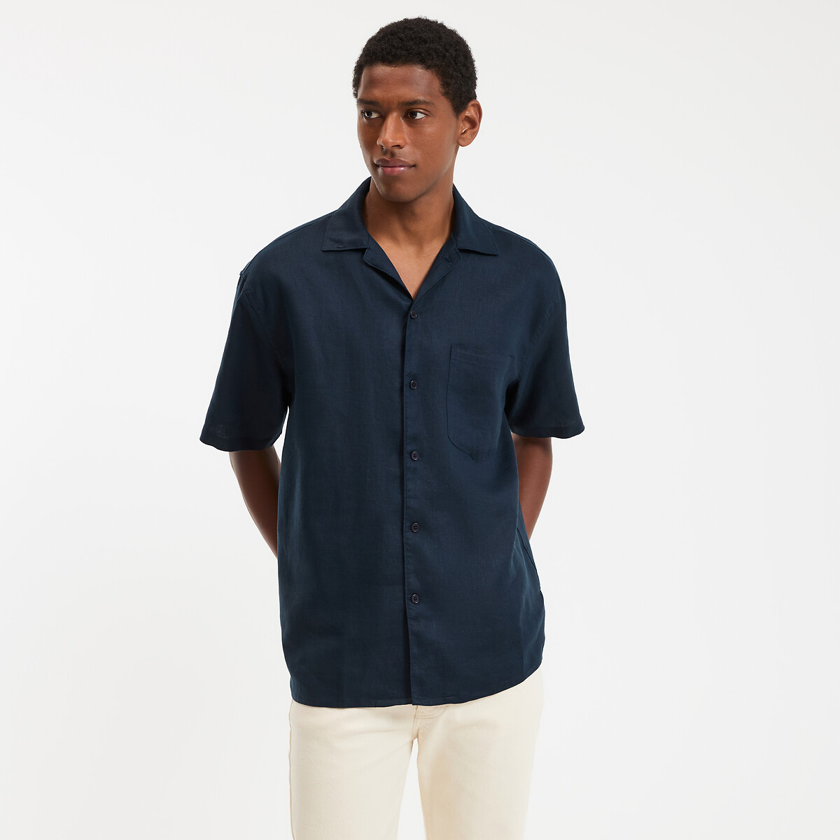 COLEÇÕES LA REDOUTE<br>Camisa reta de linho