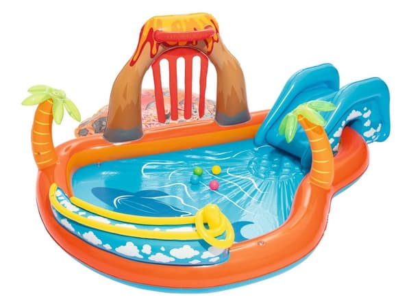 Lava Lagoon oppblåsbar lekeplass 265 x 265 x 104 cm Bestway 53069