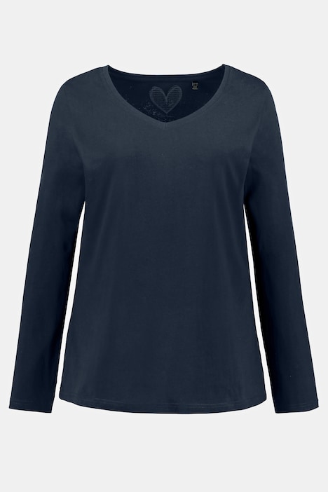 Shirt, Slim, V-Ausschnitt, Langarm