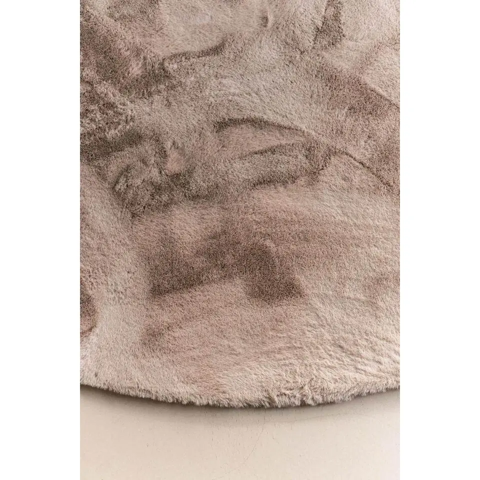 Interieur05 rond vloerkleed Lux beige/taupe - 120 x 120 cm