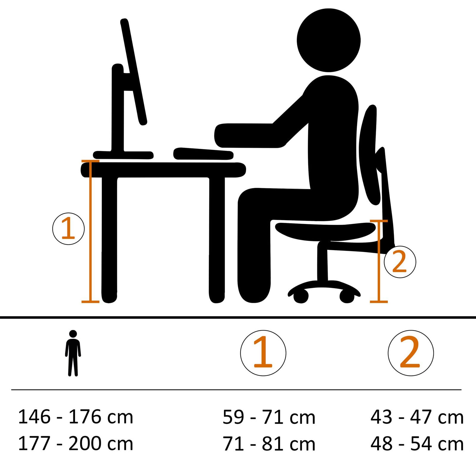 Bürostuhl Drammen Schwarz/Silberfarbig