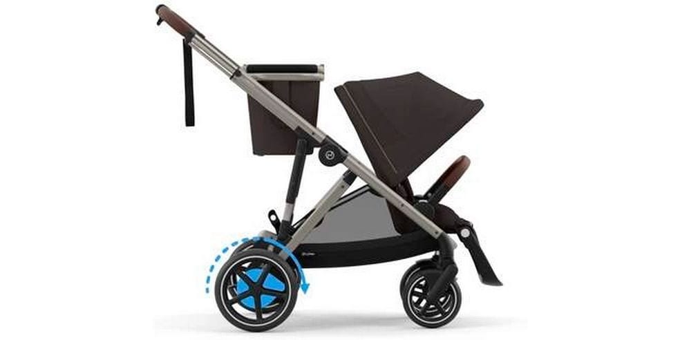 CYBEX Gold Kinderwagen eGazelle S Dunkelbraun Elektrischer Kinderwagen mit 20 Kombinationen
