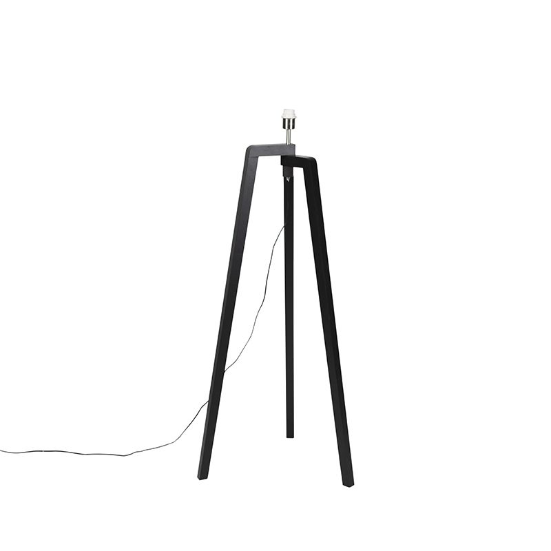 Landelijke vloerlamp tripod zwart zonder kap - Puros