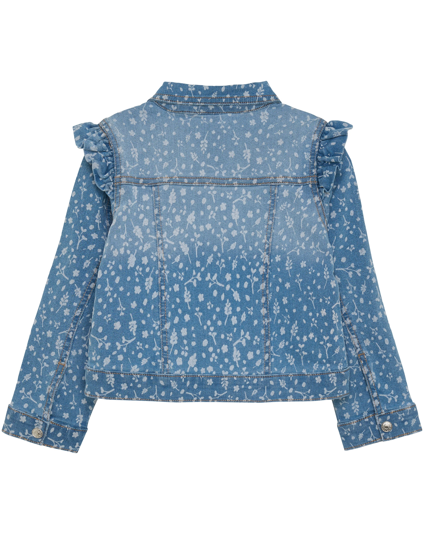 Jeansjacke FLOWERS in china blue