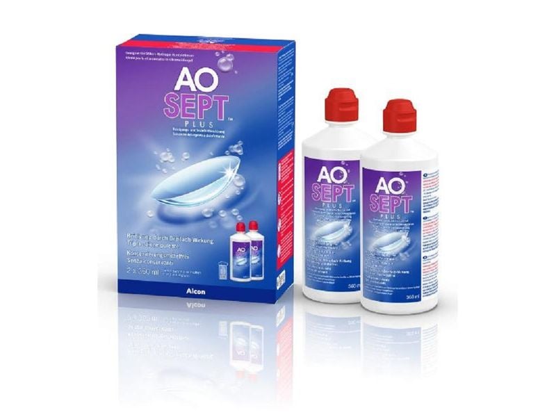 Aosept Kontaktlinsenpflege Plus 2 x 360 ml Linsenreiniger für alle Linsentypen
