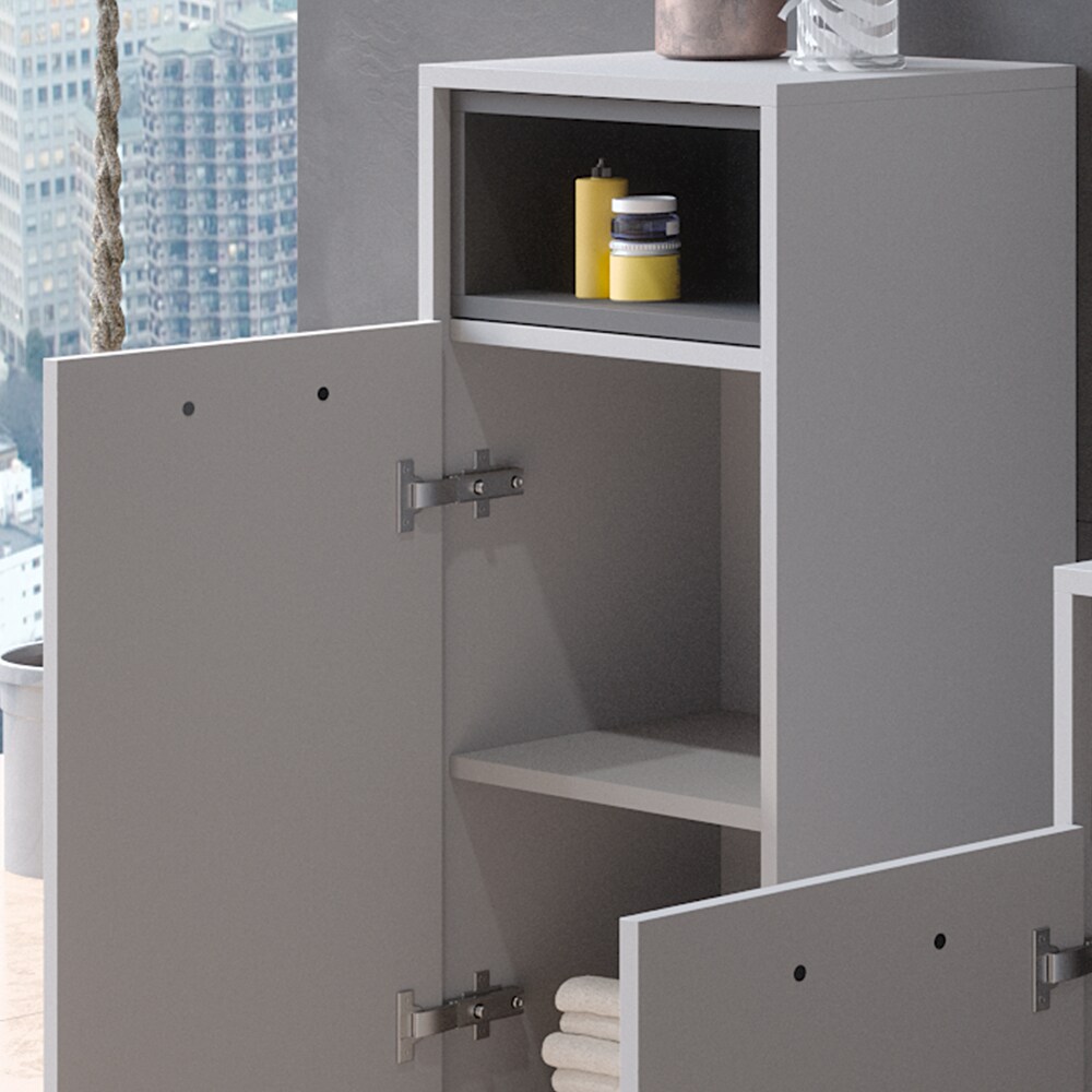 Vicco Midischrank Badschrank Badezimmermöbel Beatrice Grau Anthrazit modern 38x80 Badezimmer Schrank Badmöbel Schranktür Schrankfach Ablage Aufbewahrung