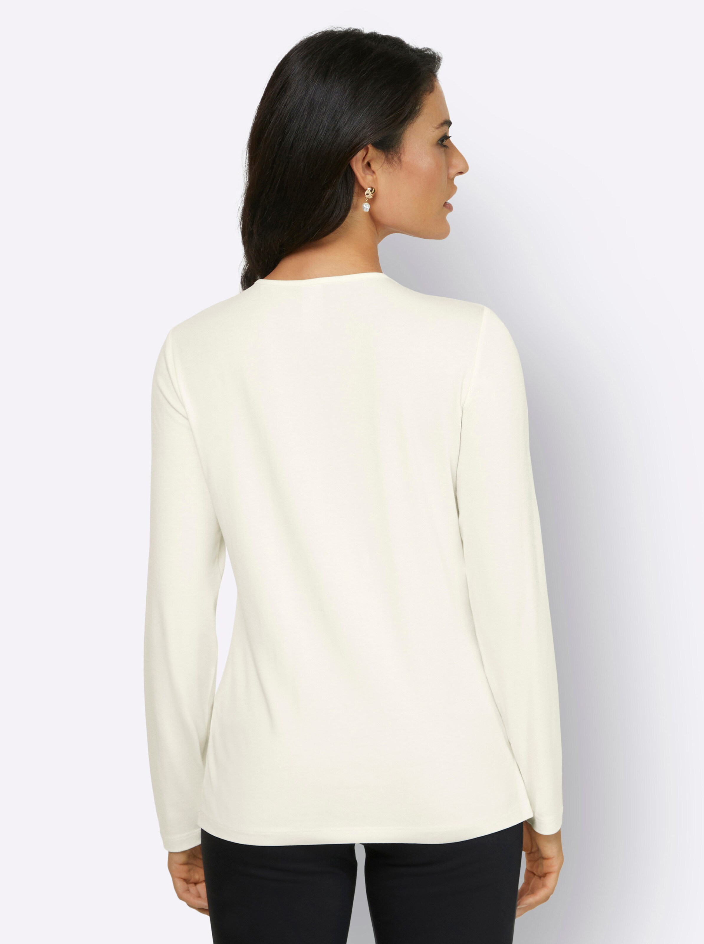 Langarmshirt in ecru