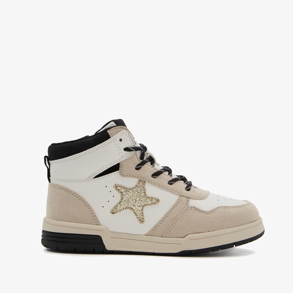 Blue Box hoge meisjes sneakers beige met ster
