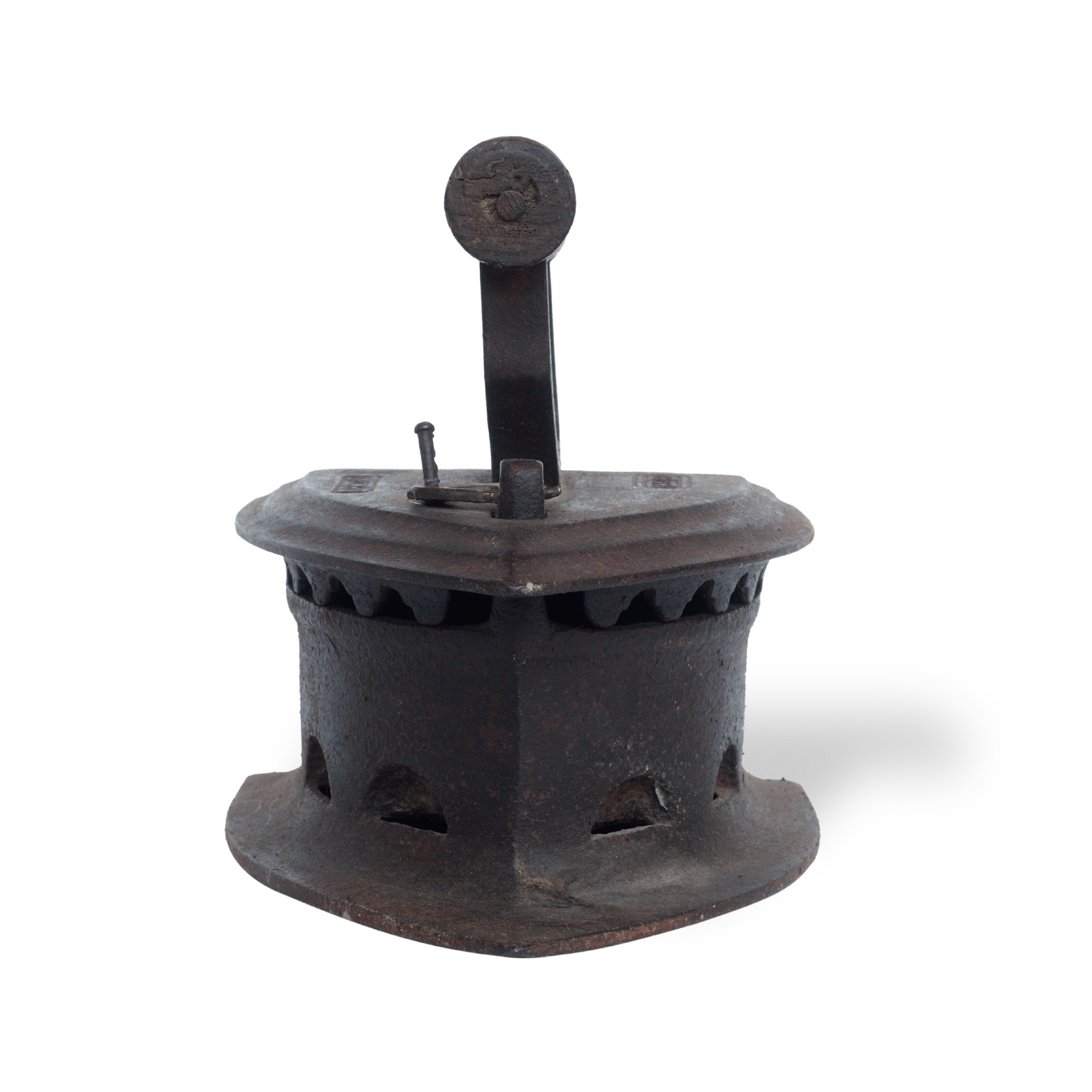Antikes Bügeleisen, T 20 cm, B 16 cm, H 16 cm von fischer's lagerhaus