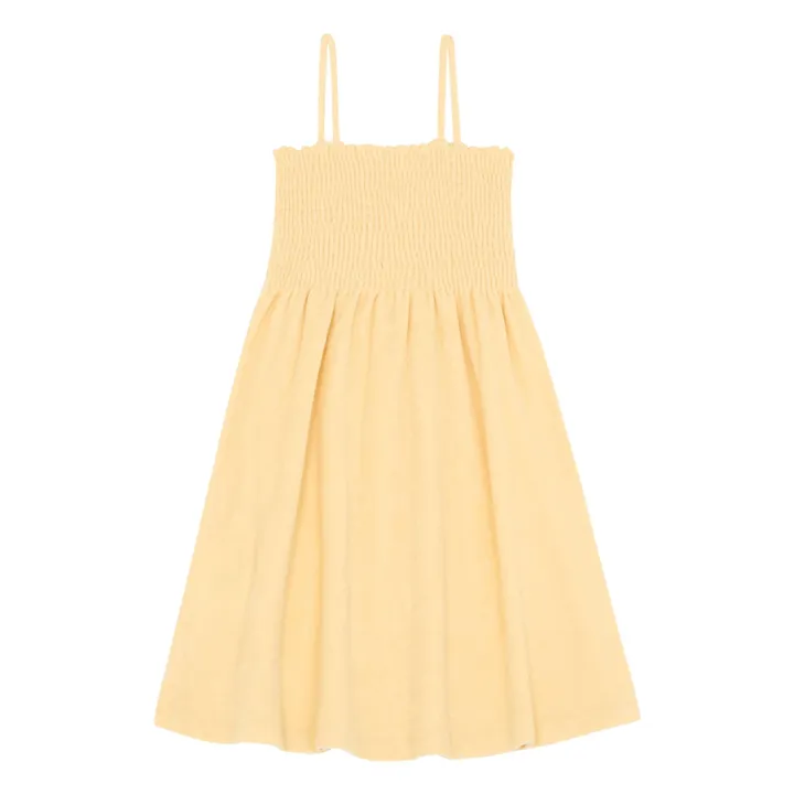SMALLABLE BASICS Robe Midi Éponge Bio | Jaune pâle