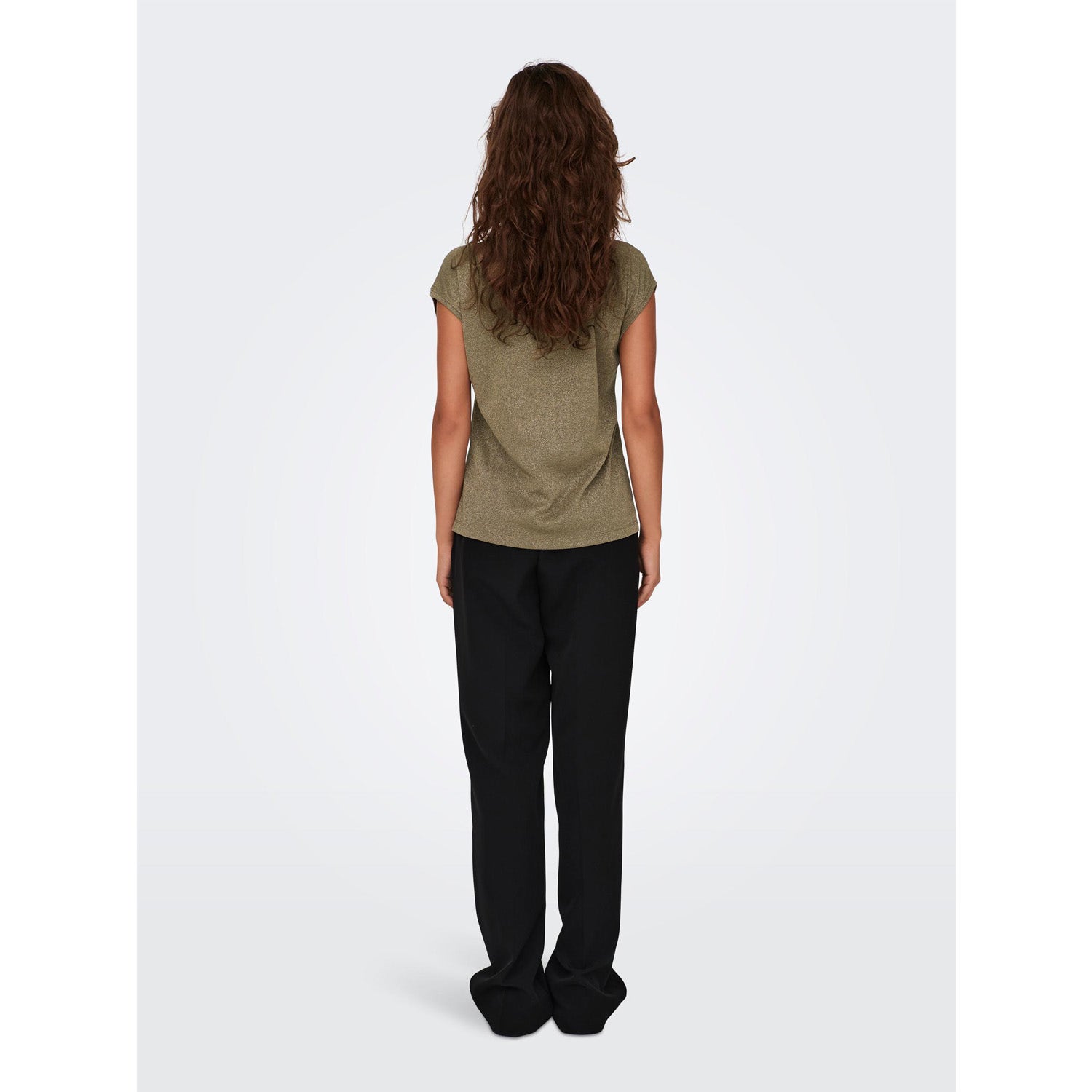 ONLY  Silvery V-Neck Lurex Top