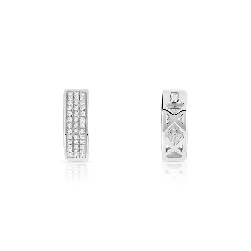 Créoles or 375 blanc diamants
