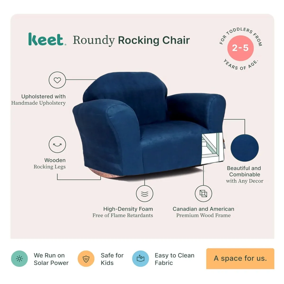Keet Fauteuil Berçant Roundy pour Enfant - Rose
