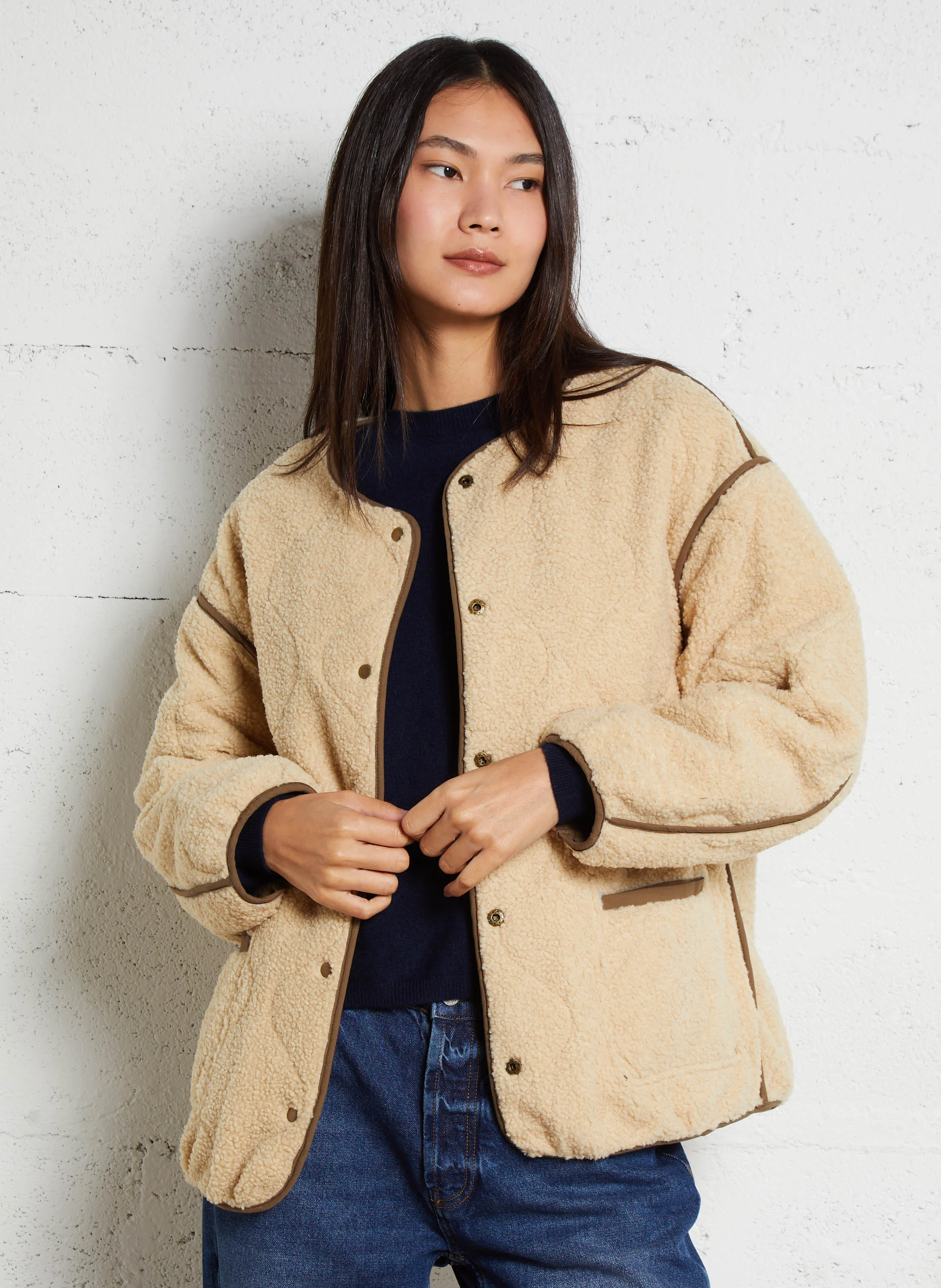 Veste ample réversible en coton | Vert