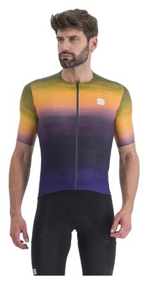 Maillot Manches Courtes Sportful Flow Supergiara Violet/Jaune