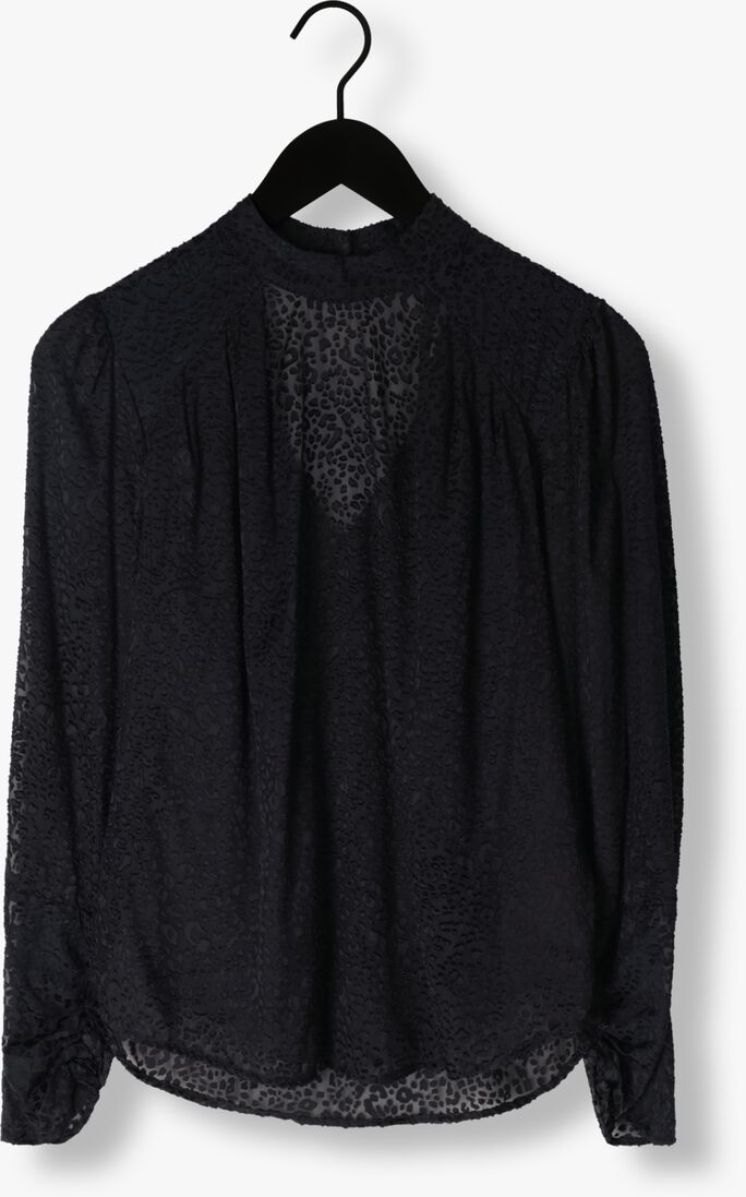 SCOTCH & SODA blauwe scotch & soda blouse mock neck top with open back detail
