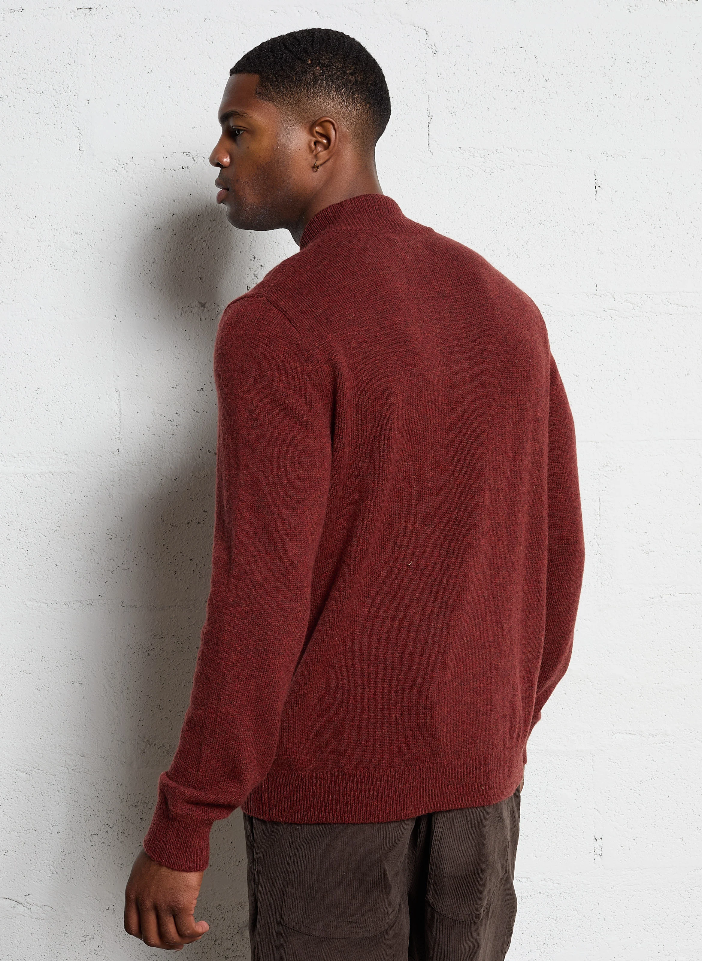 BIRCHALL - Pul col zippé en laine | Rouge