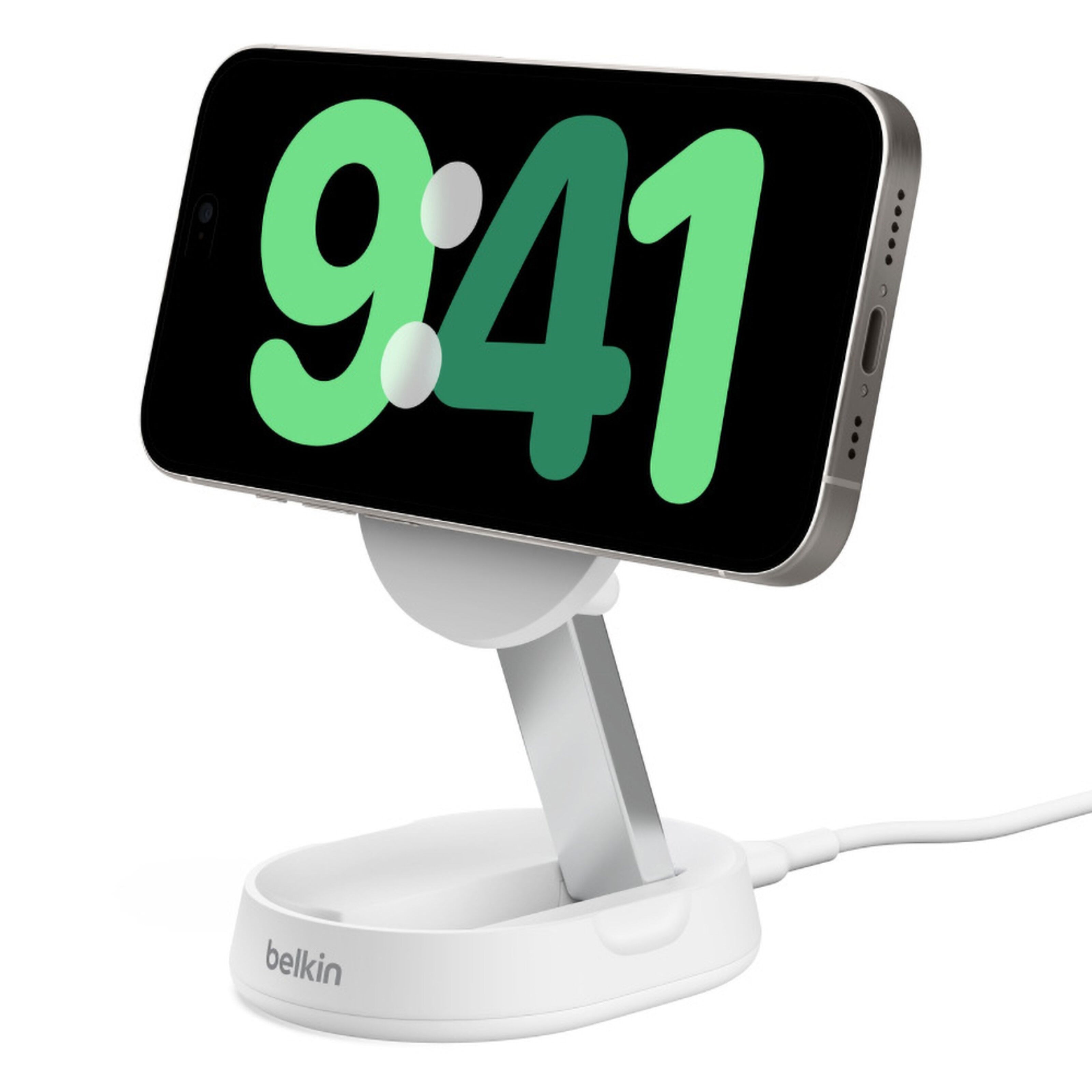 Belkin BoostCharge Pro Ladestativ med Qi2 15 W Hvit