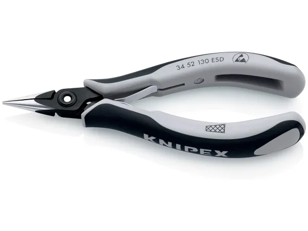 Knipex 34 52 130 ESD, Krom-vanadium-stål, Sort, Grå, 130 mm, 61 g