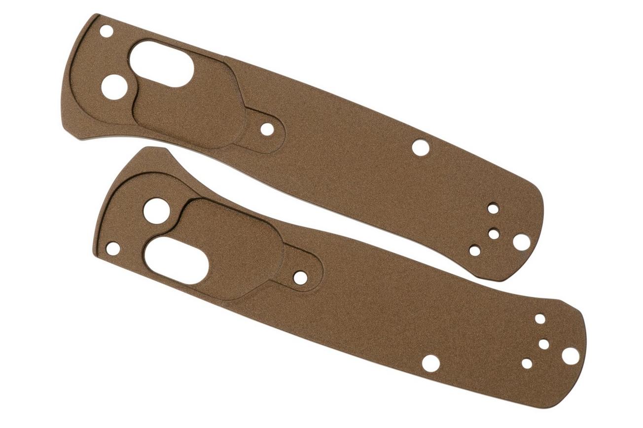 Lex Custom Benchmade Mini Bugout Scales MBUTH148 Turtle Burnt Bronze Titanium, handgreepschalen