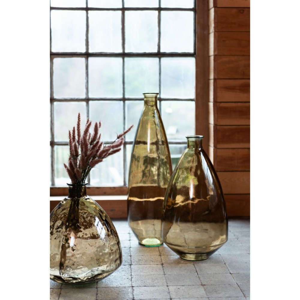 Vase en verre marron l24*l24*h80cm