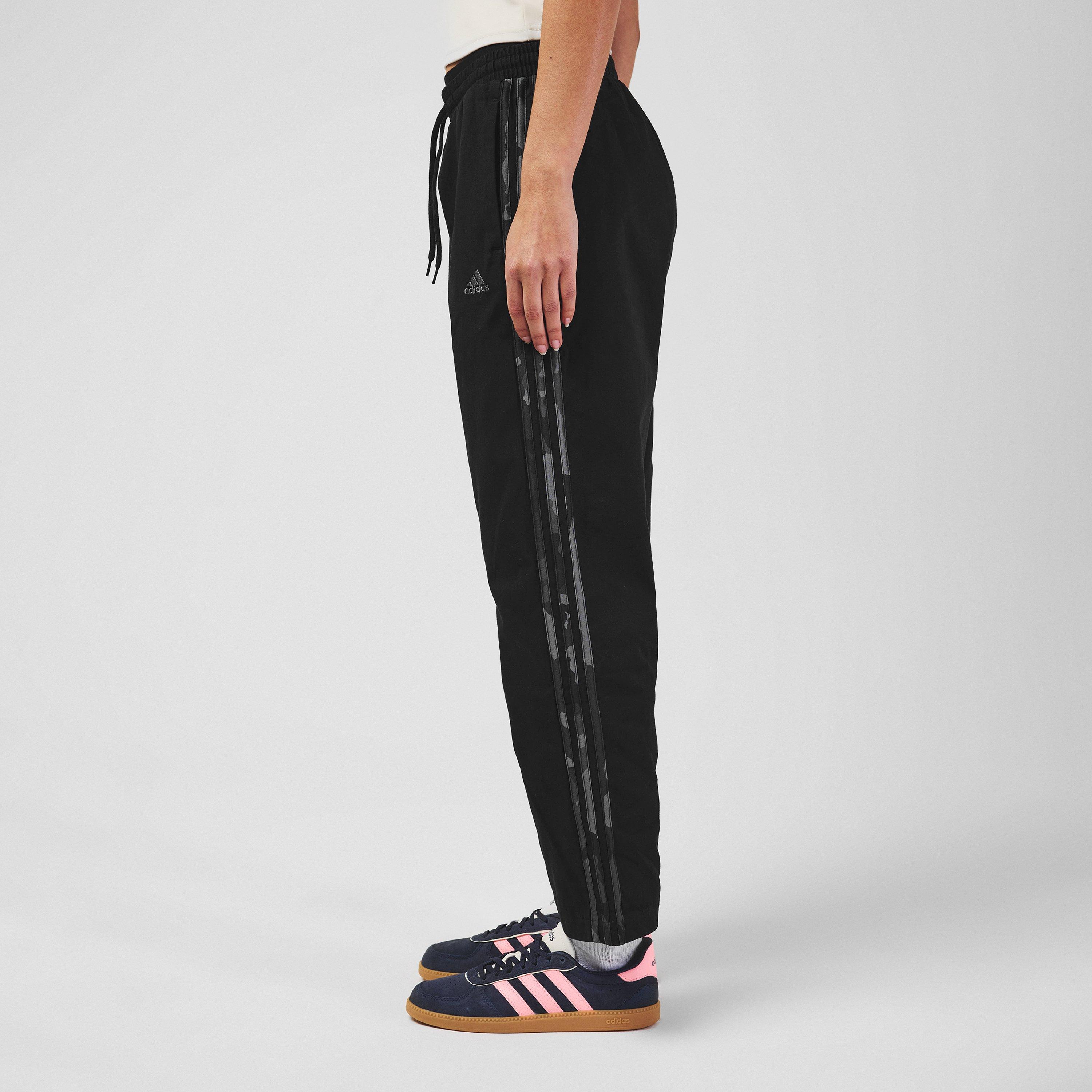 adidas Essentials Camo Print 3 Stripes Twill Trousers Womens