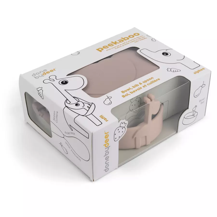 Done by Deer™ Geschirr-Set Peekaboo first meal in rosa