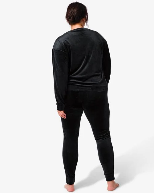 pantalon lounge femme velours noir