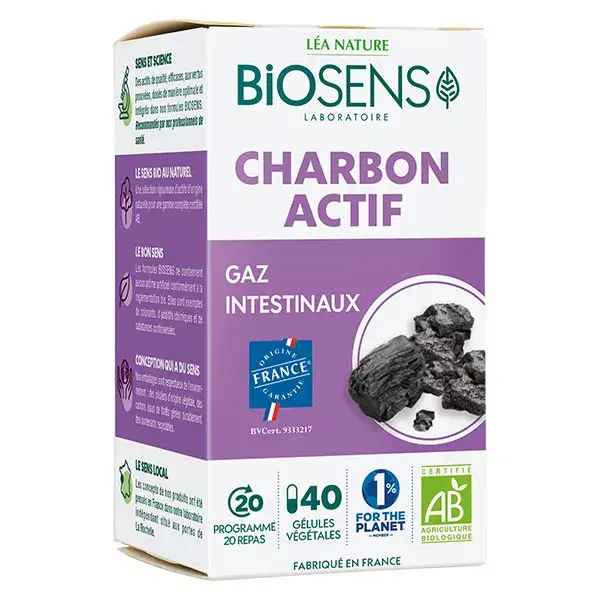 Carvão Ativado Orgânico Biosens - 40 cápsulas