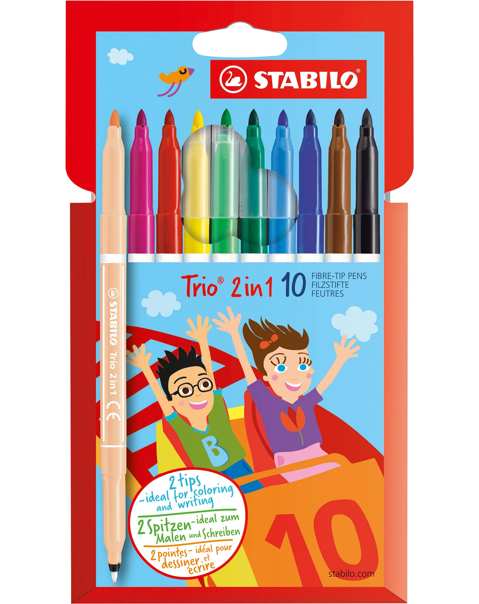 Filzstift STABILO® Trio 2in1 10er-Pack