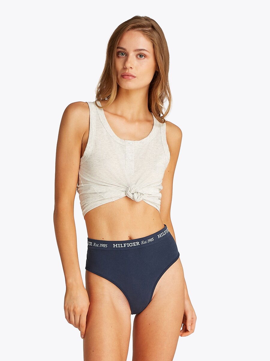 TOMMY HILFIGER<br>Cuecas de algodão de cintura alta Nova York