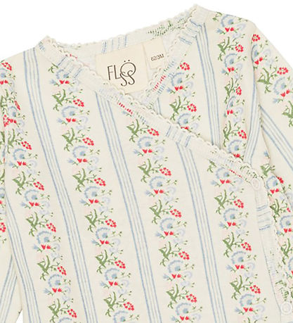 Flöss Wickelbody l/ä - Abigail - Soft White/Hell Blue