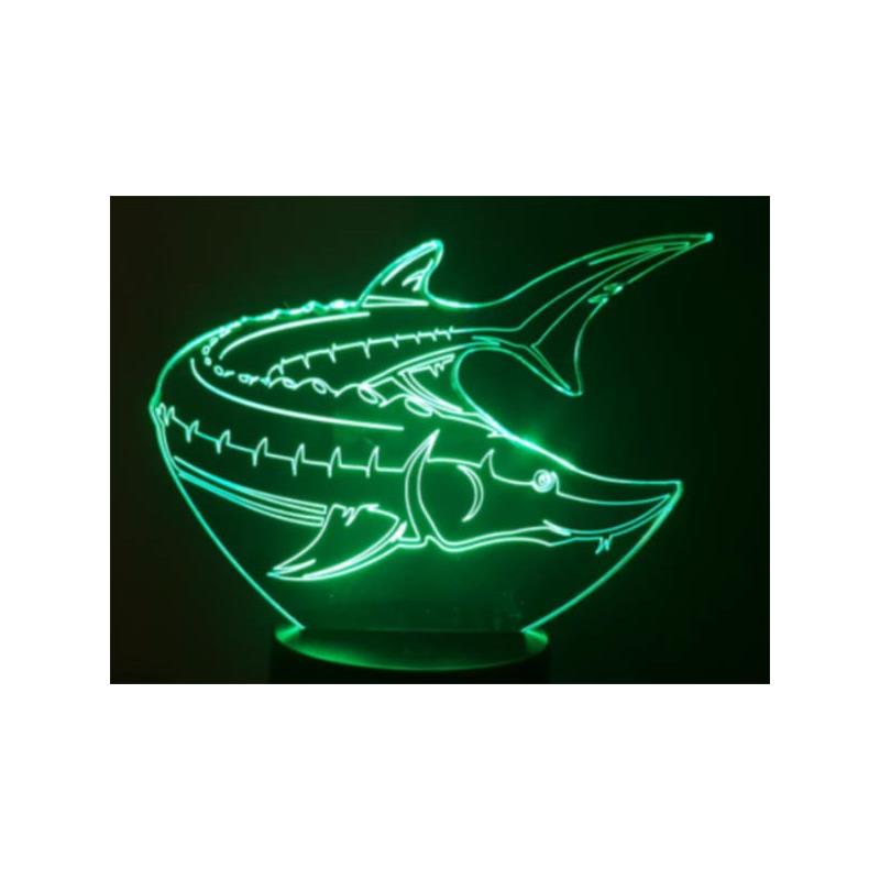 Lampe Kisskiss Metal 3D Led Illusion - Esturgeon
