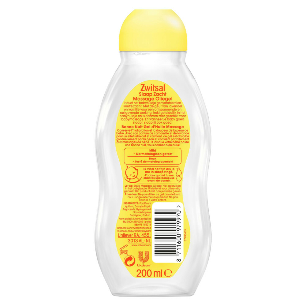 Zwitsal Slaap Zacht Lavendel Massage Olie200 ml