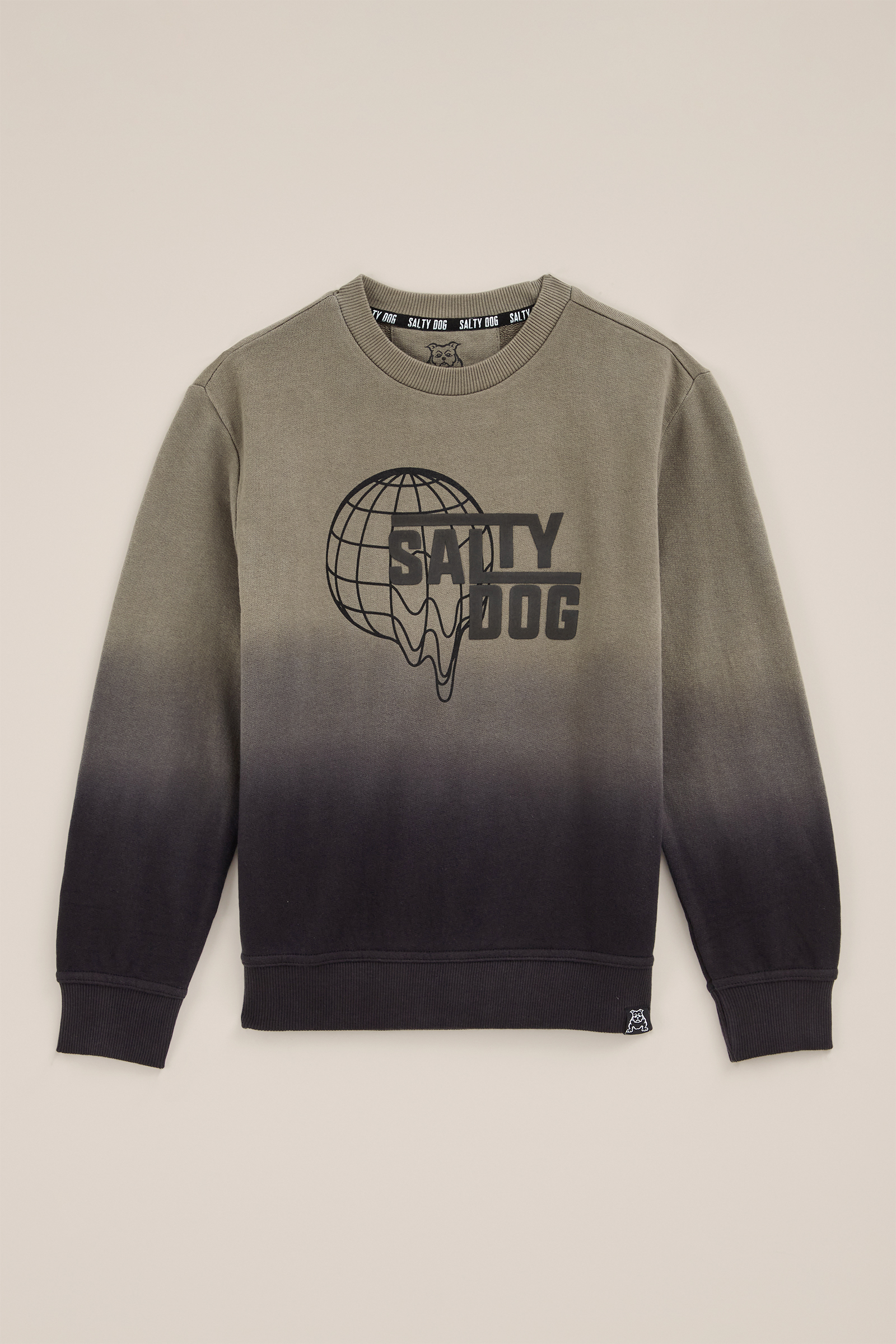 Jongens sweater met opdruk Salty Dog Donkergroen