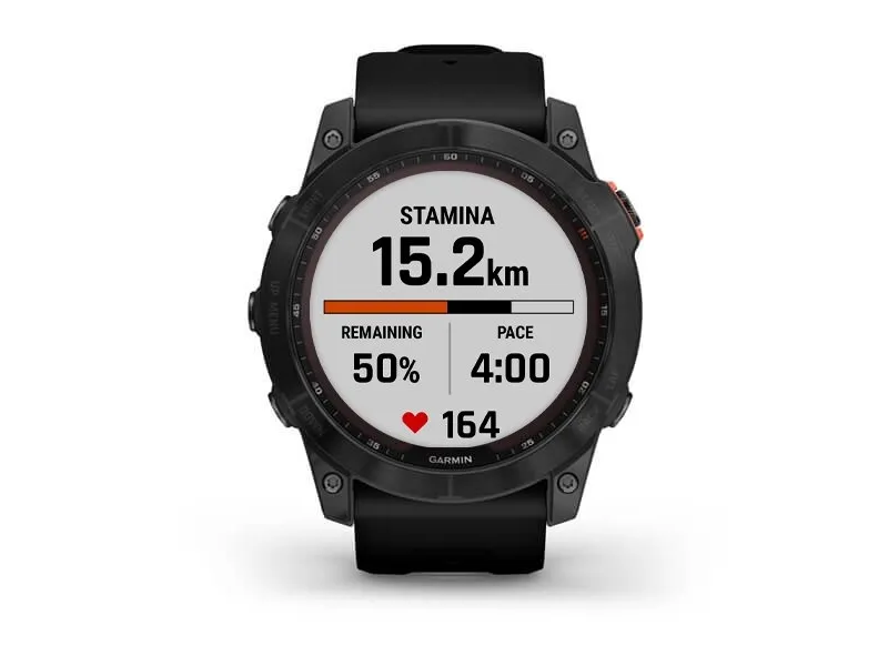Garmin fenix 7X Solar - 51 mm - skifergrå - sportsur med bånd - silikone - sort - håndledsstørrelse: 127-210 mm - display 1.4