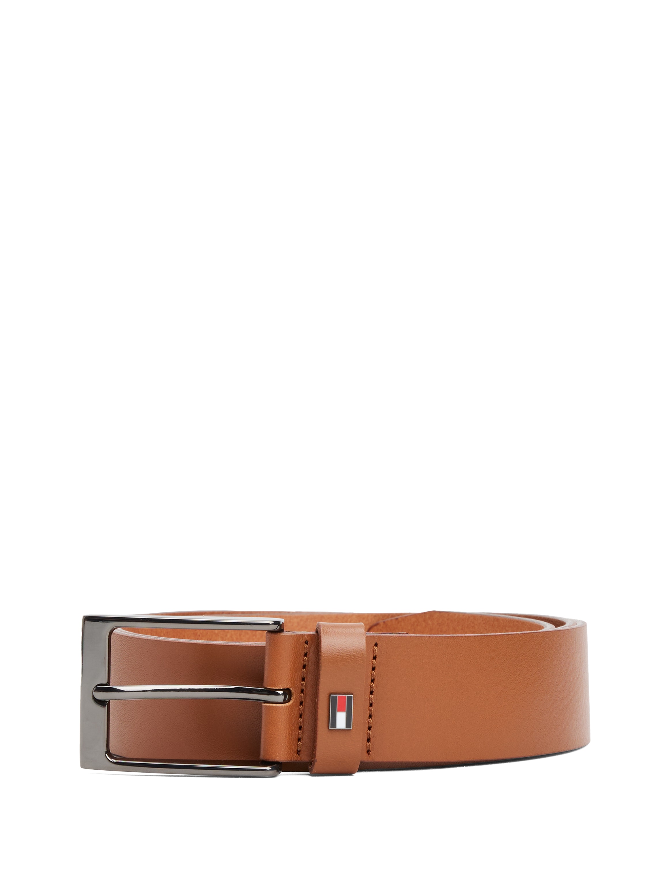 Tommy Hilfiger Ledergürtel »LAYTON 3.5 cm breit«, Metallpatch, Einfachdornschliesse