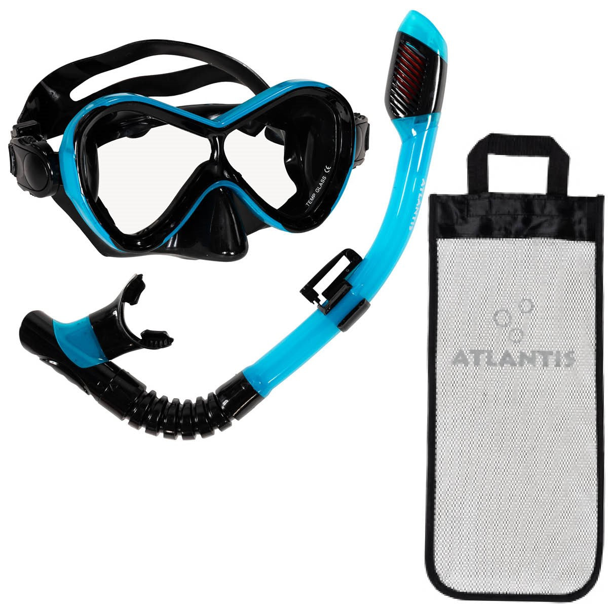 Atlantis Abaco Snorkelset - Black/Blue