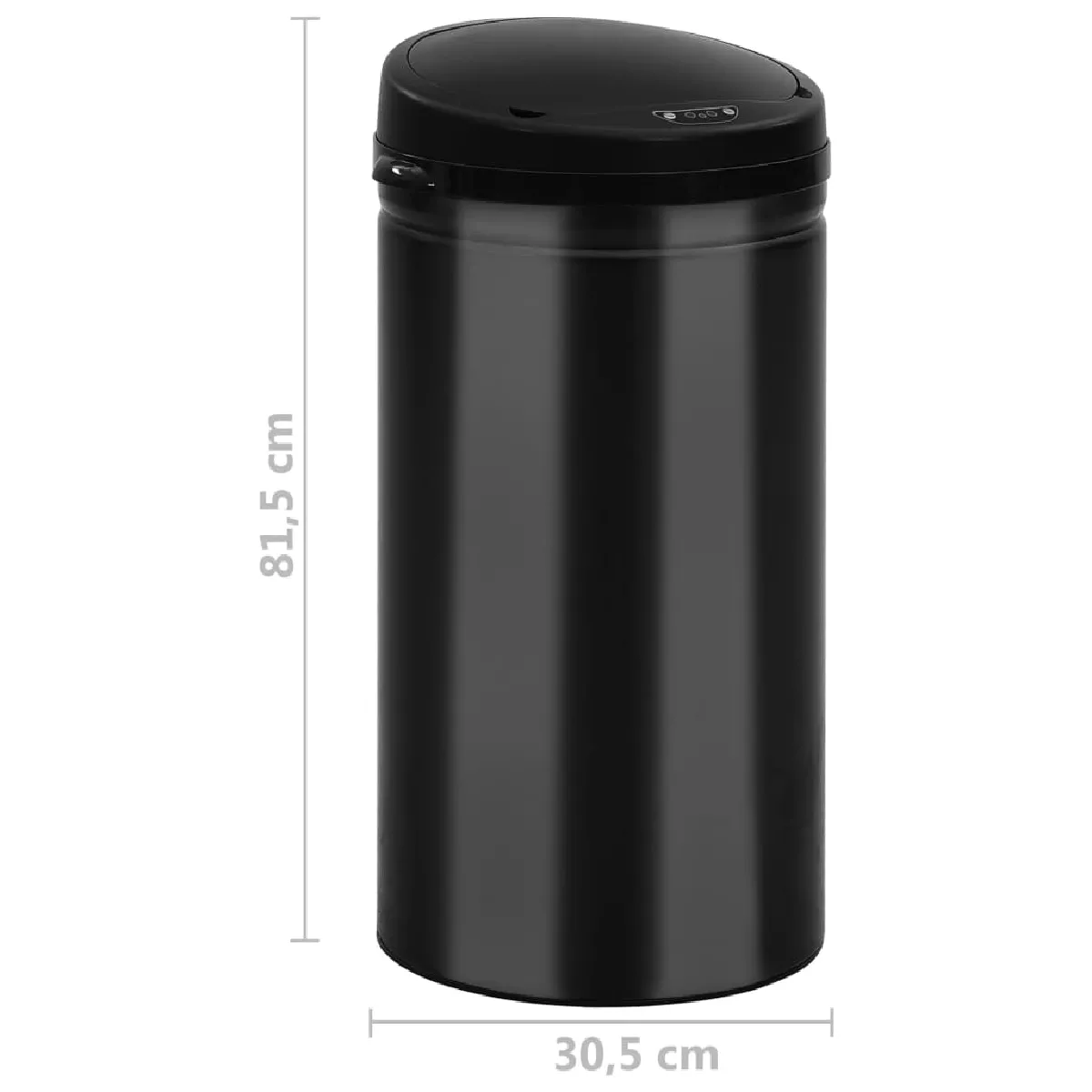 vidaXL Poubelle à capteur automatique - 50 L - Noir
