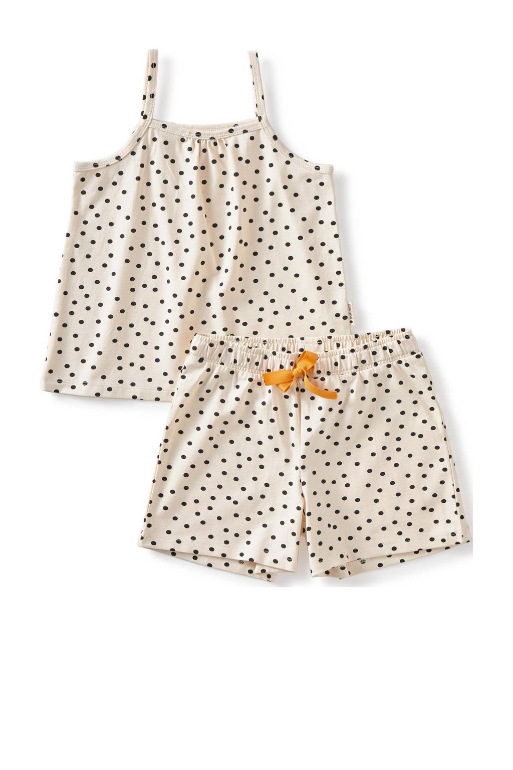 Little Label shortama met stippen van katoen ecru/zwart
