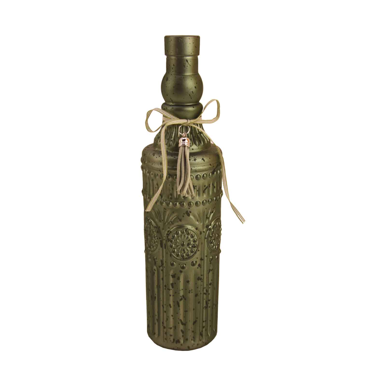 Deko-Flasche - salbei - Glas - 29,5 cm