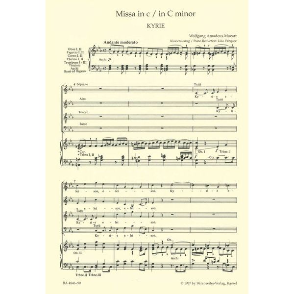Bärenreiter Mozart Missa c-moll