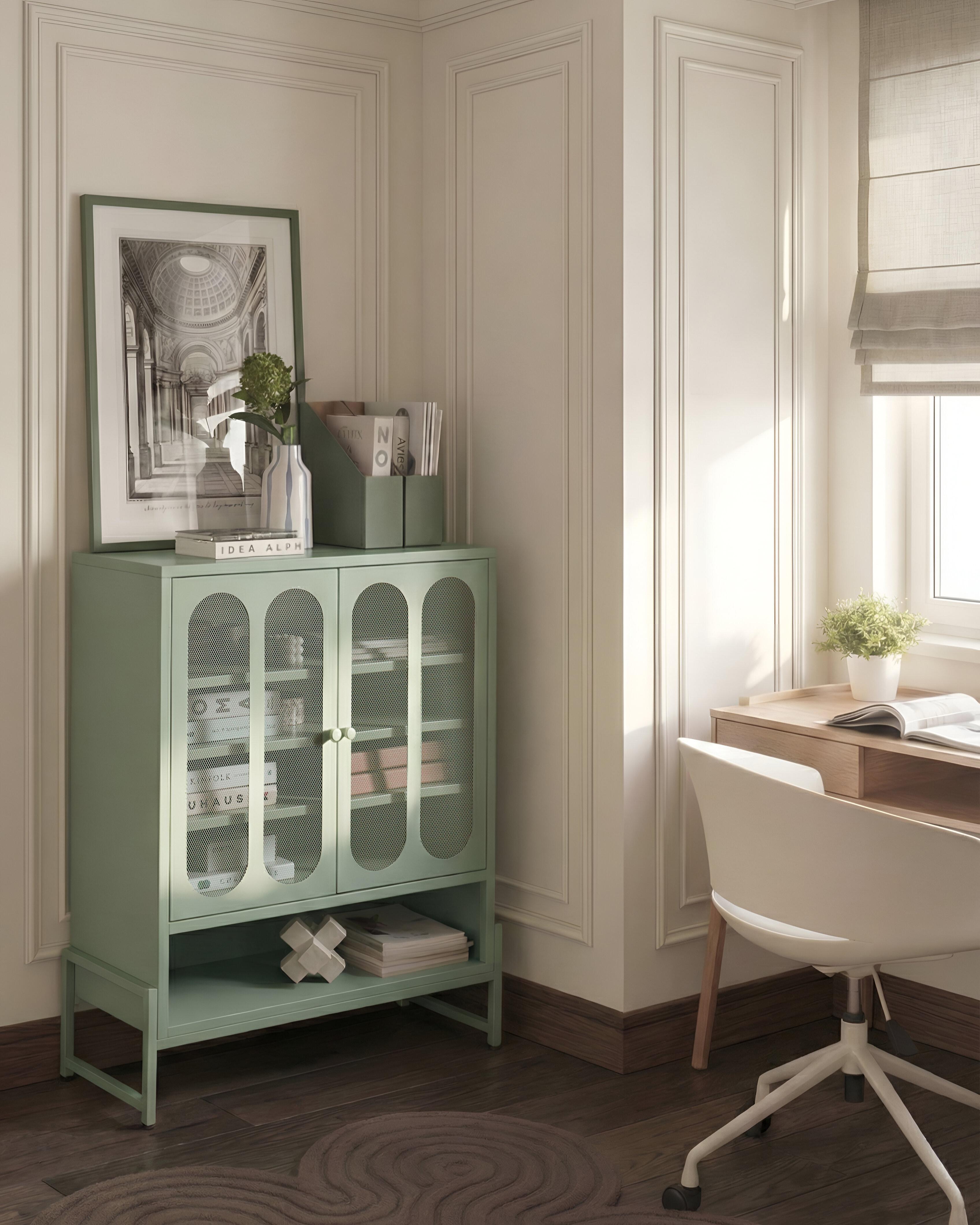Dressoir met 2 deuren SOLETTA Metaal Mintgroen