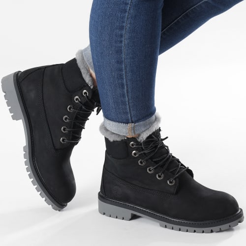 Boots Femme 6 Inch Premium Waterproof Shearlingboot A41UX Black Nubuck