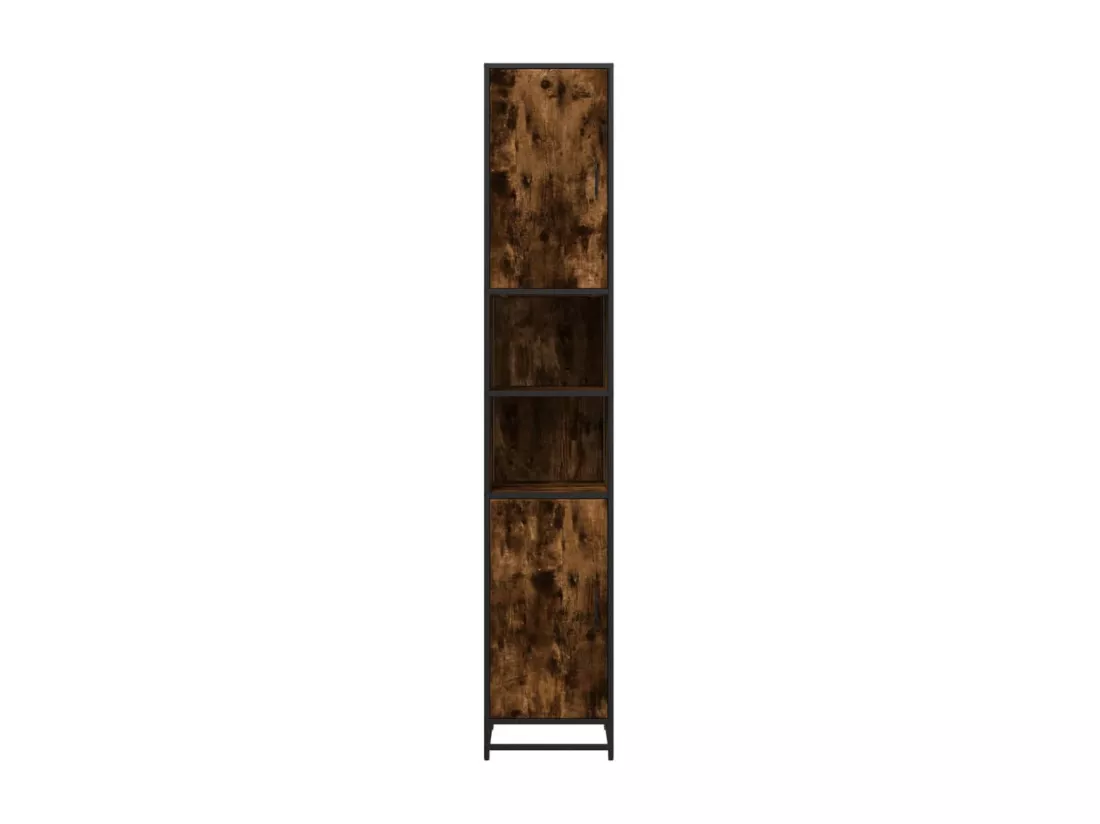 Armoire de salle de bain chêne fumé bois d'ingénierie et métal
